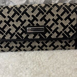 Tommy Hilfiger Black and Cream Patterned Clutch